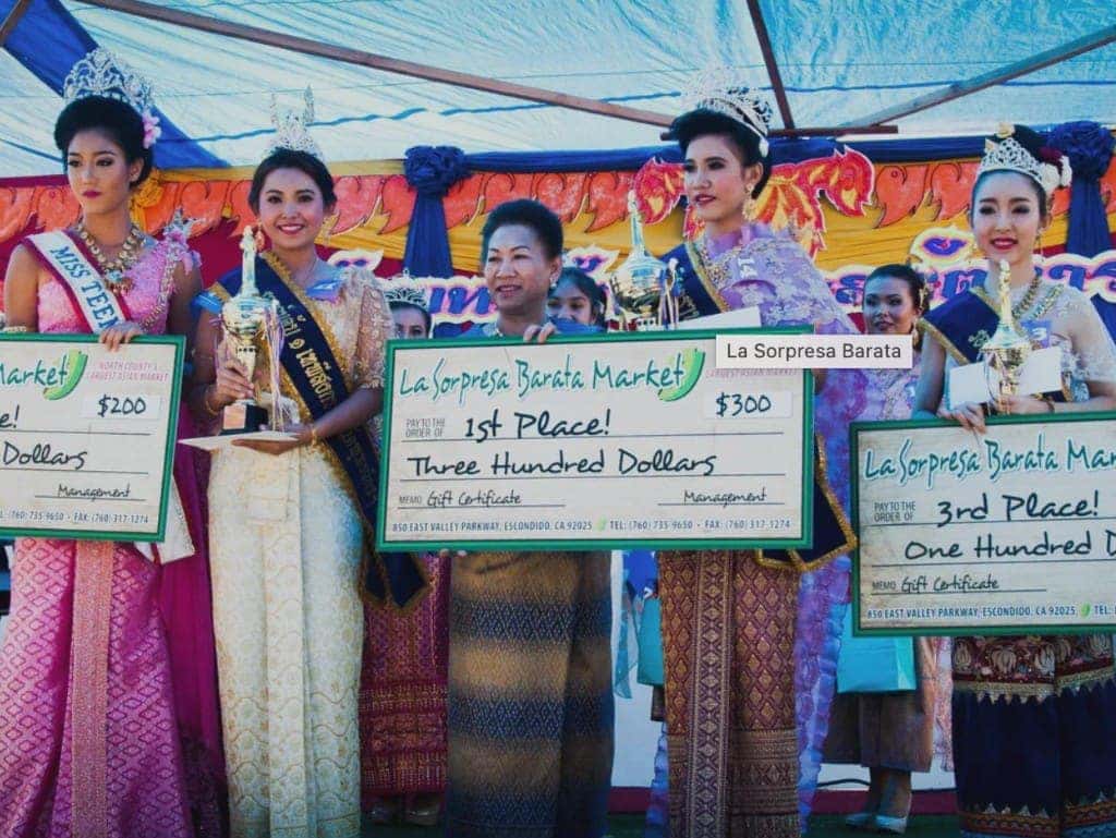 La Sorpresa Barata Market sponsoring the Miss Songkran court at the annual Thai New Year Festival in Escondido