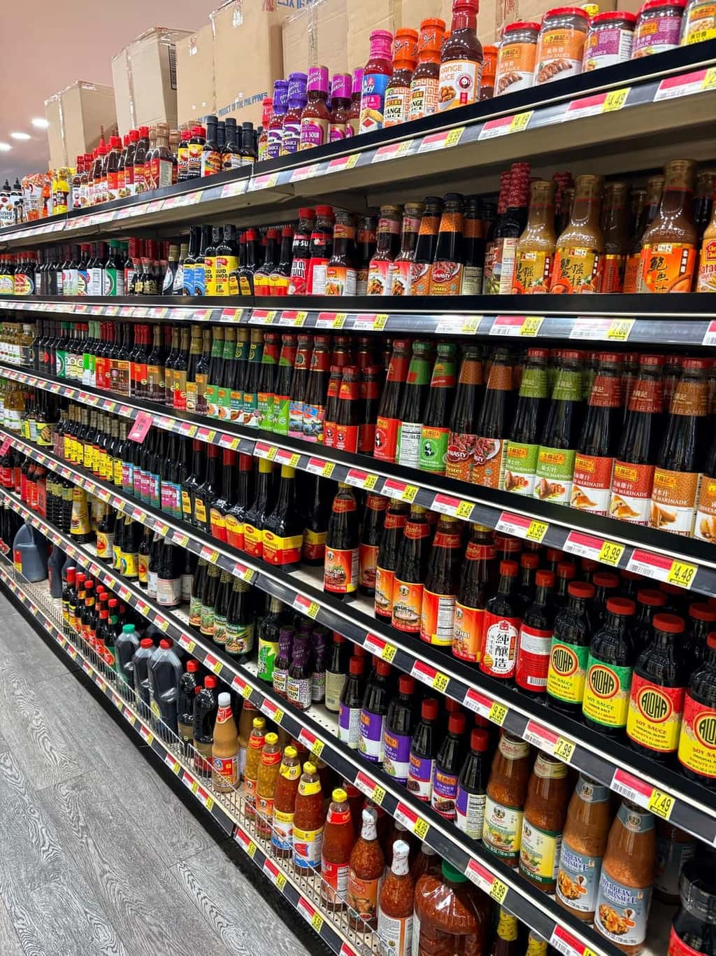 Variety of Asian sauces and marinades