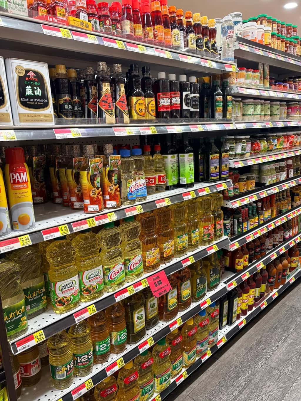 Large selection of Asian cooking oils at Asian Market Escondido